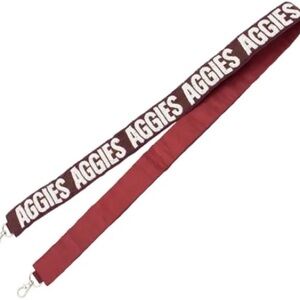 Beaded Maroon and White Aggies Purse Strap